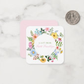 Gepersonaliseerde Waterverf Floral Gift Enclosure Notitiekaartje (Voorkant / Achterkant in situ)