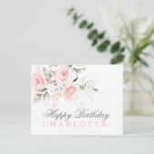 GEPERSONALISEERDE Waterverf Floral HAPPY BIRTHDAY Briefkaart (Staand voorkant)