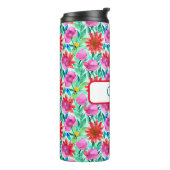 Gepersonaliseerde  Waterverf Floral Thermosbeker (Gedraaid links)