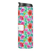Gepersonaliseerde  Waterverf Floral Thermosbeker (Geroteerd rechts)
