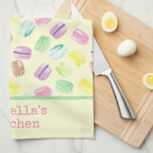 Gepersonaliseerde Waterverf Franse Macarons |Macar Theedoek (Quarter Fold)