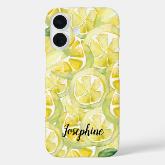 Gepersonaliseerde Waterverf Fris geel Citroenen Case-Mate iPhone Case (Achterkant)
