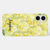 Gepersonaliseerde Waterverf Fris geel Citroenen Case-Mate iPhone Case (Achterkant (horizontaal))
