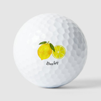 Gepersonaliseerde Waterverf gele citroenen Golfballen