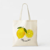 Gepersonaliseerde Waterverf gele citroenen Tote Bag (Achterkant)