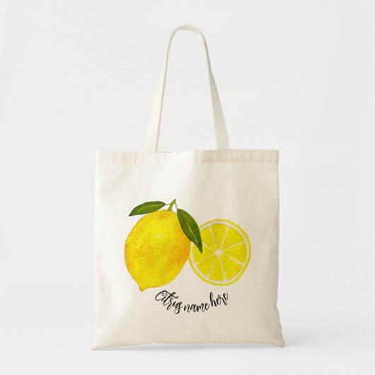 Gepersonaliseerde Waterverf gele citroenen Tote Bag (Voorkant)