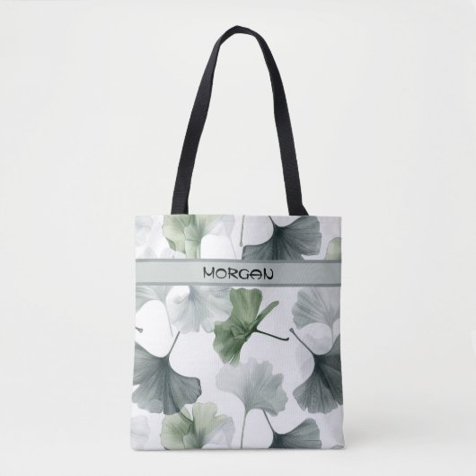 Gepersonaliseerde Waterverf Ginkgo Leaf Pattern Ta Tote Bag (Voorkant)
