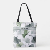 Gepersonaliseerde Waterverf Ginkgo Leaf Pattern Ta Tote Bag (Achterkant)