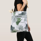 Gepersonaliseerde Waterverf Ginkgo Leaf Pattern Ta Tote Bag (Dichtbij)