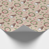 Gepersonaliseerde Waterverf Gnome Christmas Cadeaupapier (Hoek)