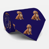 Gepersonaliseerde Waterverf Goldendoodle Pet Stropdas (Opgerold)