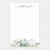 Gepersonaliseerde Waterverf Greenery Notitieblok Post-it® Notes (Voorkant)