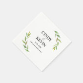 Gepersonaliseerde Waterverf Greenery verlaat bruil Servet (Hoek)