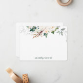 Gepersonaliseerde Waterverf Greenery White Floral  Notitiekaartje (Voorkant / Achterkant in situ)