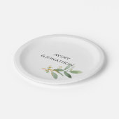 Gepersonaliseerde waterverf groen en faux goud papieren bordje (Gekanteld)