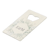 Gepersonaliseerde Waterverf Groen Huwelijksgunst Creditkaart Flessenopener (Voorkant Gekanteld)