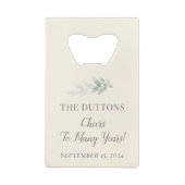 Gepersonaliseerde Waterverf Groen Huwelijksgunst Creditkaart Flessenopener (Achterkant)