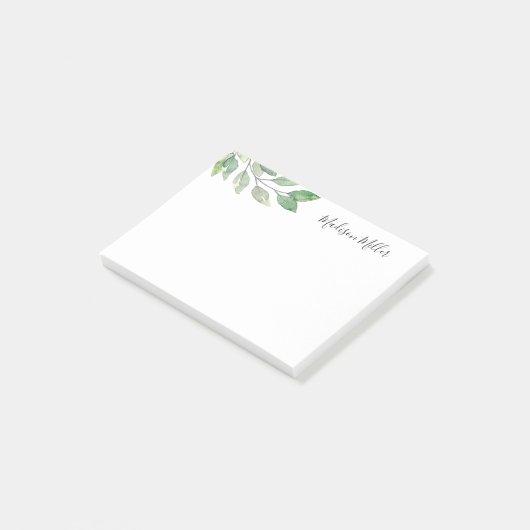 Gepersonaliseerde Waterverf groen Post-it® Notes (Schuin)