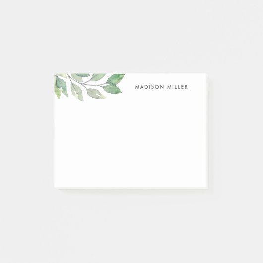 Gepersonaliseerde Waterverf groen Post-it® Notes (Voorkant)