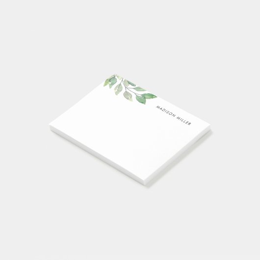 Gepersonaliseerde Waterverf groen Post-it® Notes (Schuin)