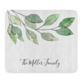 Gepersonaliseerde Waterverf groen Snijplank (Voorkant)