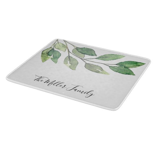 Gepersonaliseerde Waterverf groen Snijplank (Hoek)