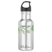 Gepersonaliseerde Waterverf groen Waterfles (Voorkant)