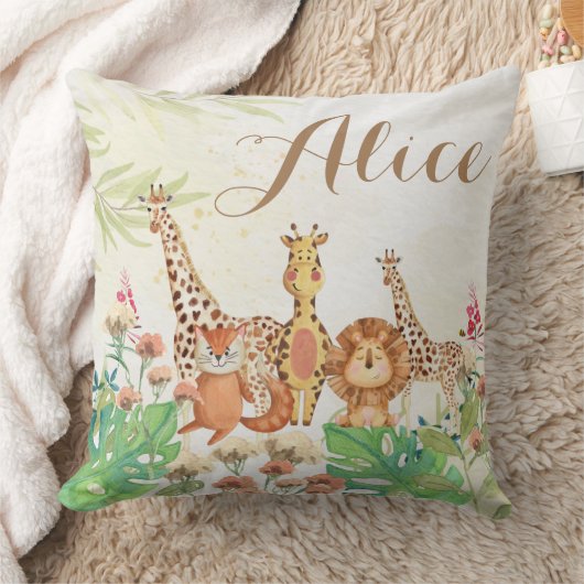 Gepersonaliseerde waterverf groenery baby kussen (Deken)