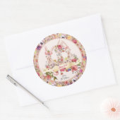 Gepersonaliseerde Waterverf Happy Easter Bunny Ronde Sticker (Envelop)