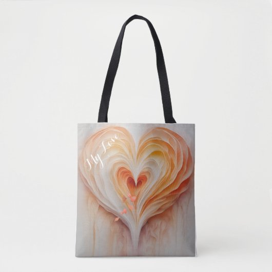 Gepersonaliseerde Waterverf Hartgeschenk voor haar Tote Bag (Voorkant)