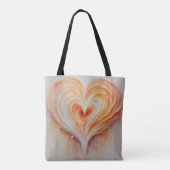 Gepersonaliseerde Waterverf Hartgeschenk voor haar Tote Bag (Achterkant)