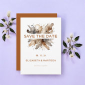 Gepersonaliseerde Waterverf herfstbruiloft Kaart