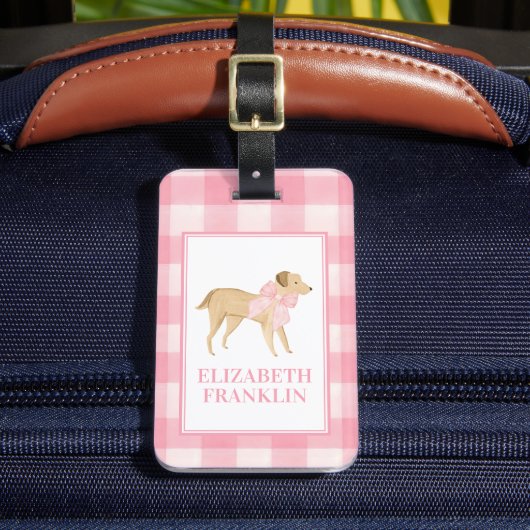 Gepersonaliseerde Waterverf Hondenschooltas Label Bagagelabel (Voorkant Insitu 2)