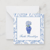 Gepersonaliseerde Waterverf Hortensia bellen Notitiekaartje (Voorkant)