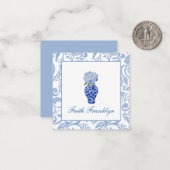 Gepersonaliseerde Waterverf Hortensia bellen Notitiekaartje (Voorkant / Achterkant in situ)