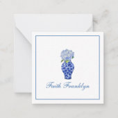 Gepersonaliseerde Waterverf Hortensia bellen Notitiekaartje (Voorkant)