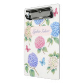 Gepersonaliseerde Waterverf Hortensia Bloemen Mini Klembord (Angled2)
