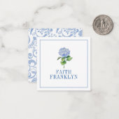 Gepersonaliseerde Waterverf Hortensia Calling Notitiekaartje (Voorkant / Achterkant in situ)