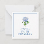 Gepersonaliseerde Waterverf Hortensia Gift Enclosu Notitiekaartje (Voorkant)