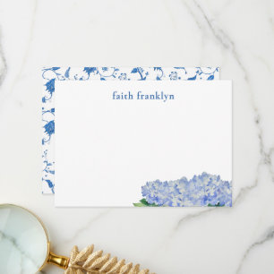 Gepersonaliseerde Waterverf Hortensia Stationery Bedankkaart
