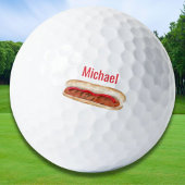 Gepersonaliseerde Waterverf hotdog met ketchup Golfballen