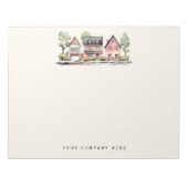 Gepersonaliseerde Waterverf huizen onroerend goed Notitieblok (Voorkant)