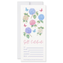 Gepersonaliseerde Waterverf Hydrangea Cadeaubon