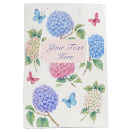 Gepersonaliseerde Waterverf Hydrangea Gift Bag Medium Cadeauzakje