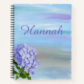 Gepersonaliseerde  Waterverf Hydrangea Notitieboek (Voorkant)