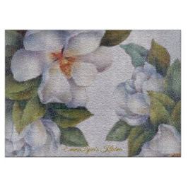 Gepersonaliseerde Waterverf Ivoor Magnolia Blooms Snijplank