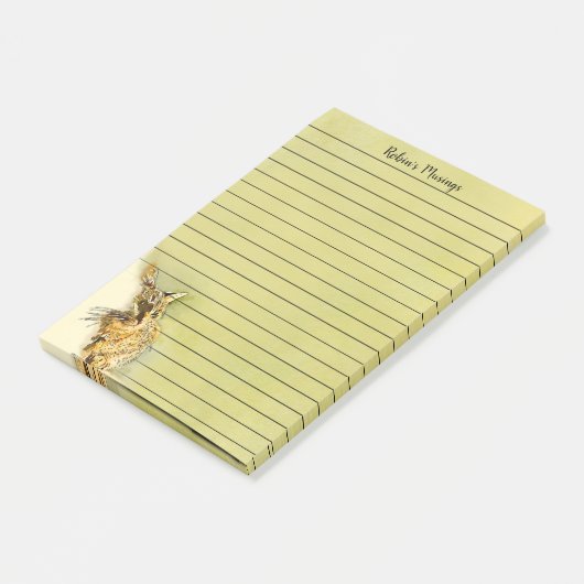Gepersonaliseerde Waterverf Kat Profiel Whiskers L Post-it® Notes (Schuin)