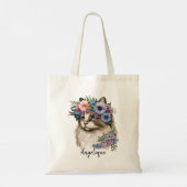Gepersonaliseerde Waterverf Kattenbloemen Tote Bag (Achterkant)