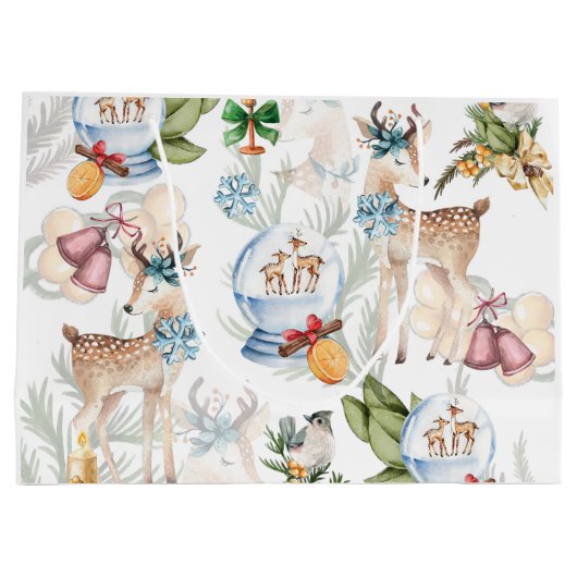 Gepersonaliseerde Waterverf Kerst Groot Cadeauzakje (Achterkant)