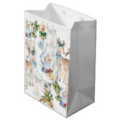 Gepersonaliseerde Waterverf Kerst Medium Cadeauzakje (Achterkant Gekanteld)